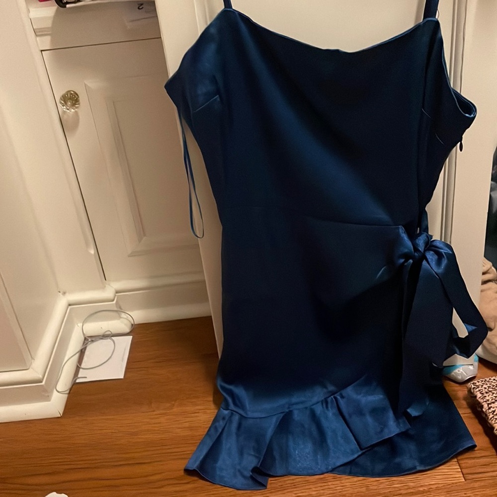 Cotton Candy LA navy blue wrap dress